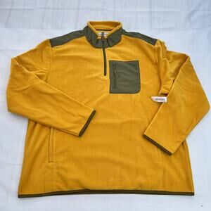 Amazon Essentials Men's Quarter-Zip Polar Fleece Yellow Jacket with Pockets 2XL